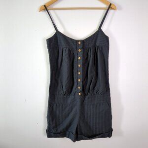 Dace Tank Sleeveless Romper Jumpsuit in Navy Blue Jacquard Cotton